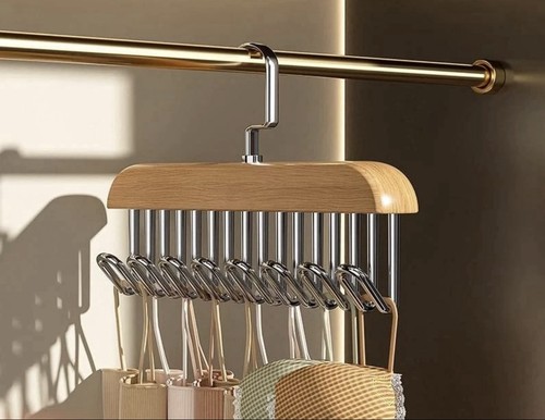 Wooden closet organizer hanger - wooden,