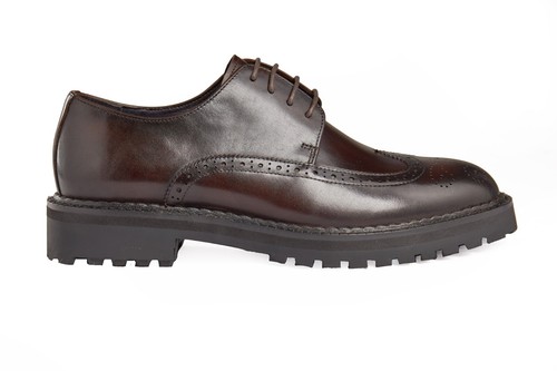 Men leather semi brogue - leather,