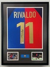 Rivaldo Signed Jersey Framed