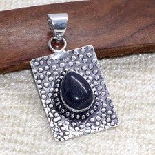 925 Silver Plated Purple Sandstone Pendant Jewelry Size 1.8" AU j085