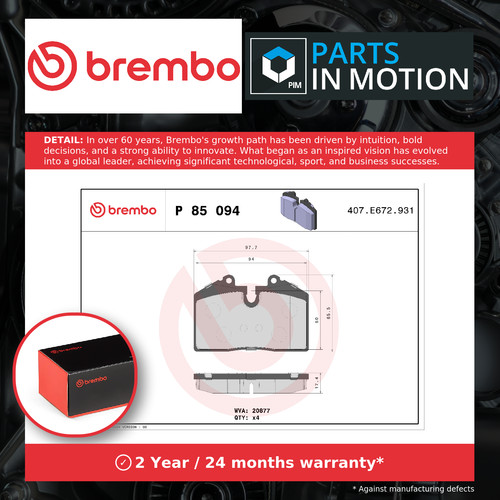 Brake pads set - pads, fits