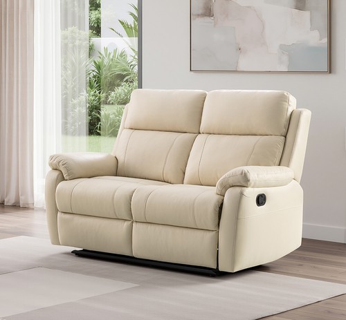 Cream italian leather seater - cream,