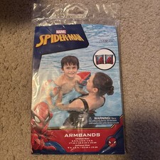 New In Package Spiderman  6.5inx5inx6in Swim Armbands Toy Pool Float Kids 3+