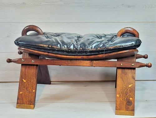 Vintage camel saddle footstool - saddle,