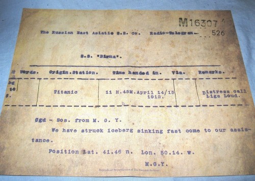Titanic distress call - distress,