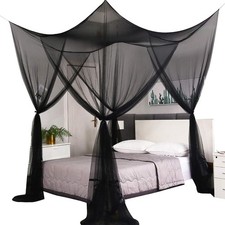 Bed Canopy for Full Queen King Size Bed Canopy Bed Curtain Elegant Net +Anchors