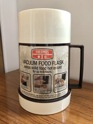 Vintage brown cream thermos - brown,