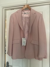 Zara Pink Linen Mix Blazer -