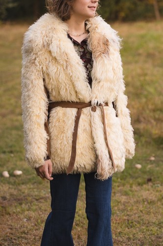 Vintage mongolian lamb fur - lamb,