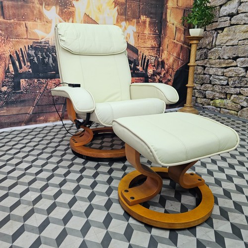 Leather swivel massage chair - leather,