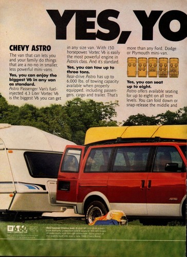 1988 print chevy astro van - ad,