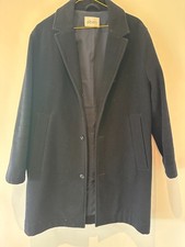 ALBAM Navy Wool Car Coat - Size Small 36 - (RRP: £749)