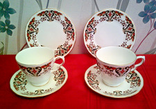 2 x Colclough Royale - Tea Trios Cups Saucers and Side Plates Set