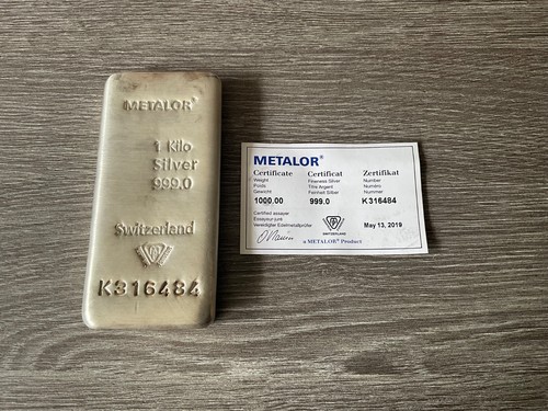 Metalor 1kg fine silver kilo - silver,