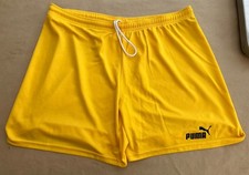 Vintage Puma Shiny Nylon Shorts Yellow Sprinter Running Ibiza Gay Size D8 34-40”