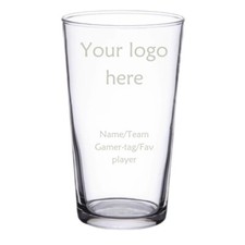 Custom Engraved Pint Glass Name/msg, Sport/Football Team,company logo