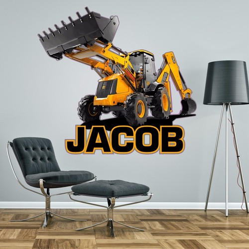 Jcb digger personalised - personalised, wall