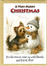 Yorkshire Terrier / Yorkie Dog A6 (4" x 6") Christmas Card - Blank inside 