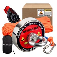 400LB Fishing Magnet Kit with 15M Orange Rope Gloves Bag