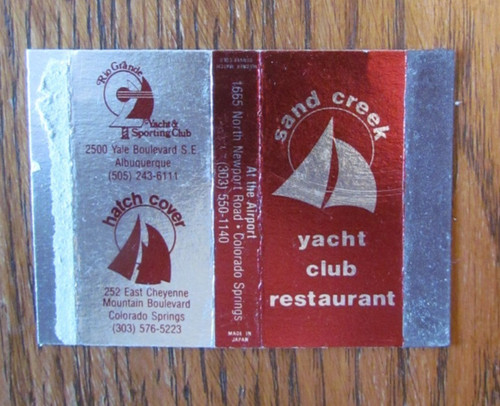 Sand creek yacht club matchbox - yacht,