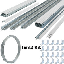 15m2 White Suspended Ceiling Grid System 600x600 x 24mm Complete Grid - No Tiles
