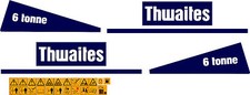 THWAITES 6 TONNE DUMPER DECALS AND SAFETY WARNING DECALS