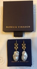 Monica Vinader- Gold plated- Heirloom Baroque Pearl cocktail Earrings