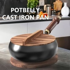 Uncoated Cast Iron Pot Wok