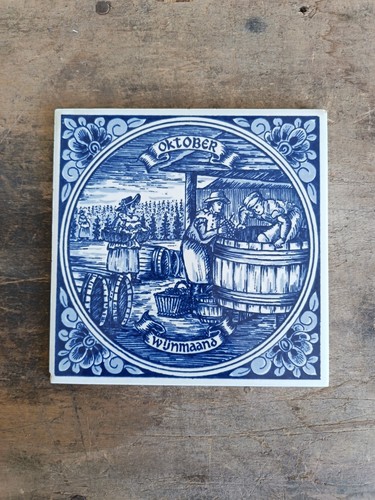 Vintage delft blauw october - vintage,