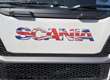 SCANIA  P&G Cab Front Badge sticker. New Gen 2017-24 truck. Union Flag