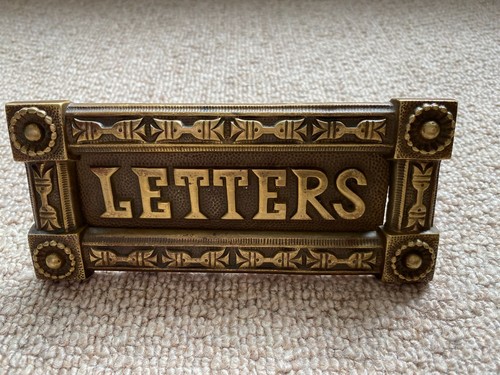 Brass letterbox old 5 w - old, "w