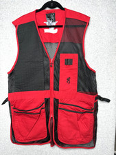 Browning Shooting Vest Mens 2XL Red Black Mesh Pockets Clay Trap Skeet Range