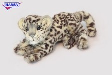 Hansa 6304 Snow Leopard Cub Laying Realistic Plush Toy