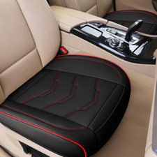 Black/Red PU Leather Car Front Seat Cover Cushion Protector Chairs Pad Accessory