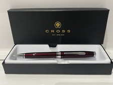 Cross Coventry Ballpoint Pen Gloss Red Burgundy Silver Chrome Trim With Gift box