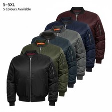 Mens MA1 Bomber Jacket Padded Flight Pilot Coat Warm Winter Casual S-5XL Zip Top