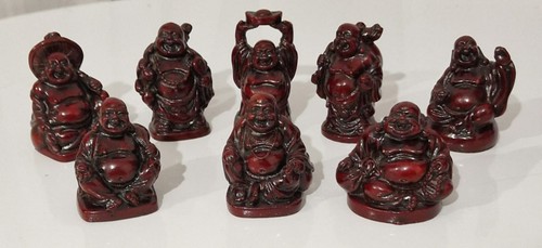 Red resin buddhas - resin,