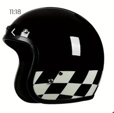 DOT Retro Open Face Half Motorcycle Motorbike Helmet Vintage