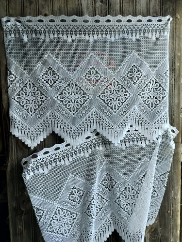 Vintage french lace curtain - french,