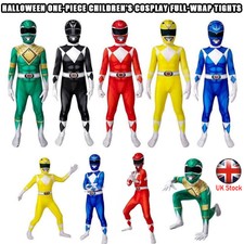 Kids Ranger Morphsuits - Mighty Morphin Power Rangers Boys Costume Jumpsuit UK