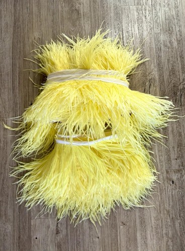 Yellow ostrich feather boa - feather,