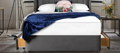 Grey upholstered double - grey,