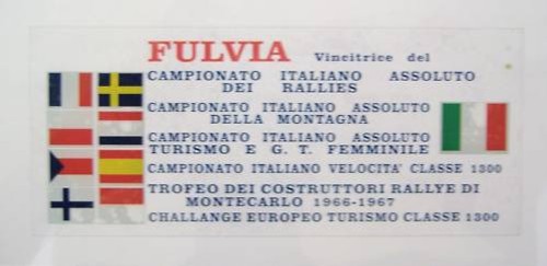 Lancia fulvia glass sticker - lancia,