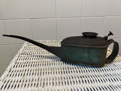 Vintage green metal oil can - vintage, or