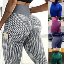 Women High Waist Yoga Pants Anti-Cellulite Bum Butt Lift Leggings Workout Gym K1