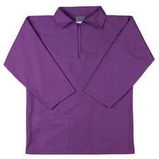 Newlyn Fishermans Smock, New, V NECK PURPLE Large , with pockets 