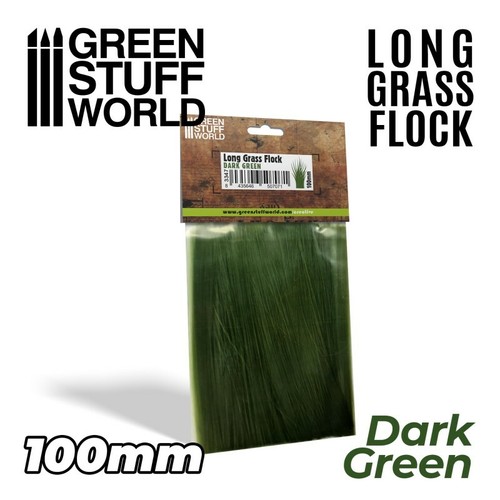 Long grass flock 100mm - grass, dark