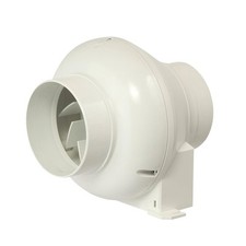 Manrose 100mm 4 Inch Inline Centrifugal Fan With Adjustable Over-Run Timer White