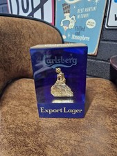 Vintage Carlsberg Export Lager Bar Font Beer Pump Topper Mancave Blue & Gold