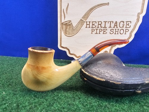 Antique block meerschaum bent - antique,